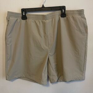 Men's Tan Flat Front Shorts